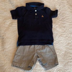 Baby Gap shorts and polo shirt